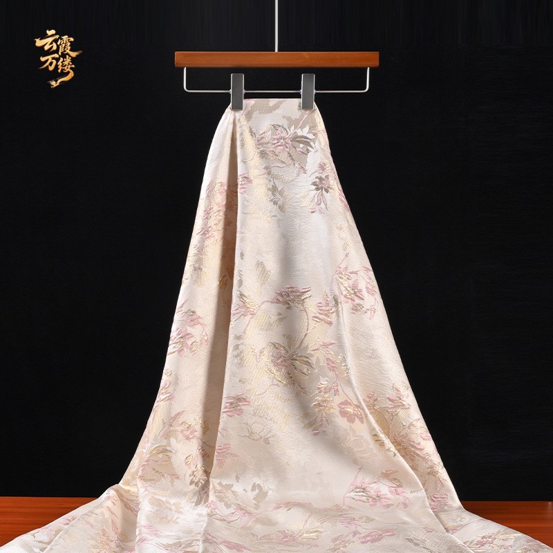 Home Textiles Designer - Chinese-style pink gold large flower relief