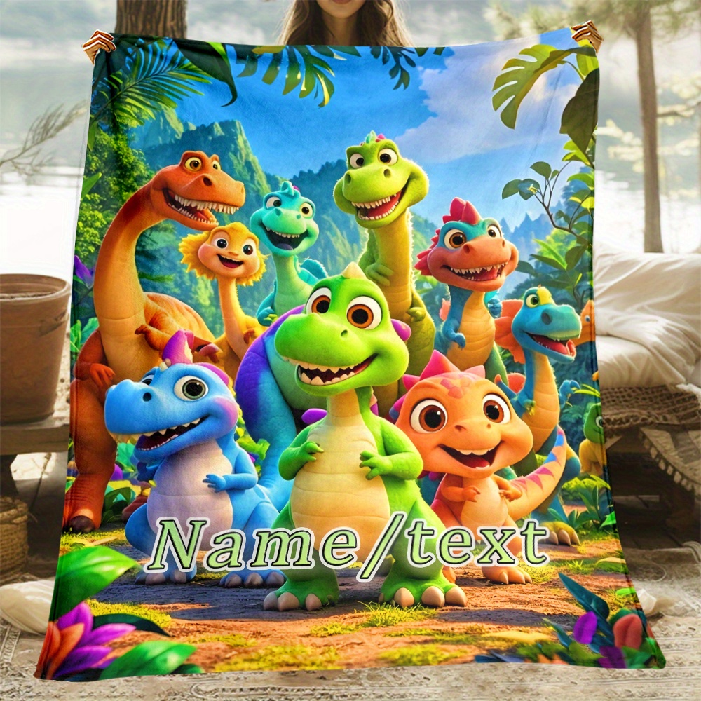 Home Textiles Group - Personalized Dinosaur Blanket Cute Cartoon Dinosaurs