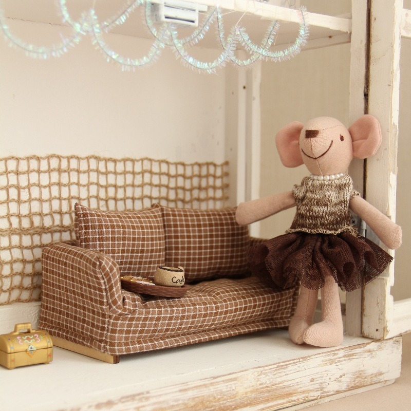 Vintage Miniature Sofa Plaid F - Vintage Home Textiles recension och pris