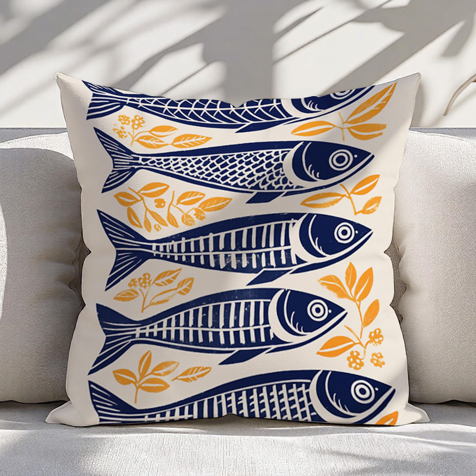1pc Danish Woodcut Sardine Pil - Pillow Insert 18X18 recension och pris