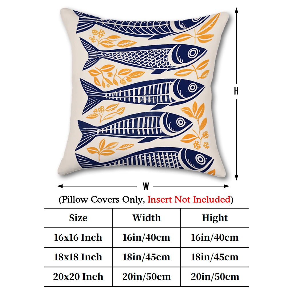 1pc Danish Woodcut Sardine Pil - Pillow Insert 18X18 recension och pris