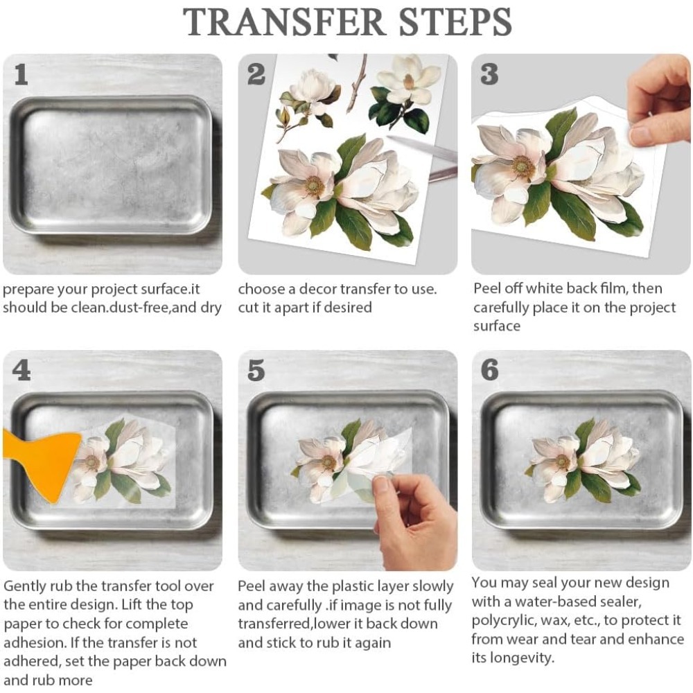 3pcs/Set Rose Rub on Transfers - Vintage Home Textiles recension och pris