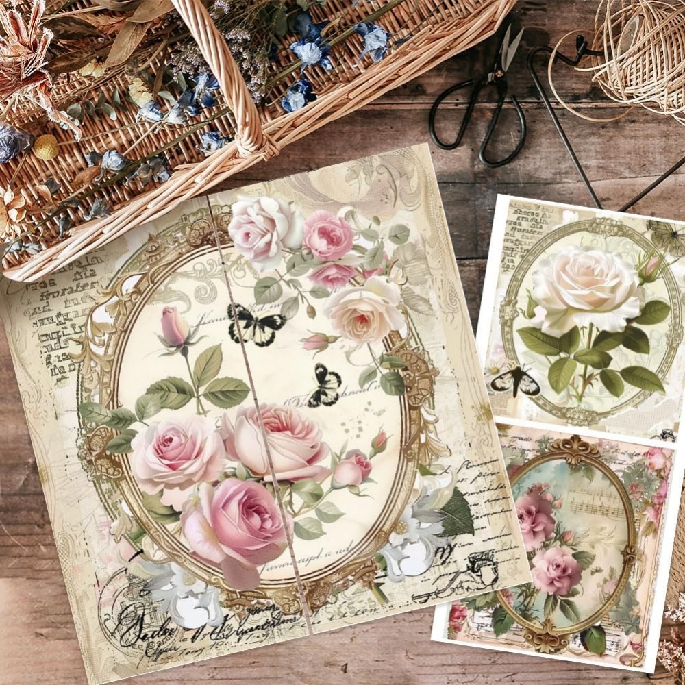 3pcs/Set Rose Rub on Transfers - Vintage Home Textiles recension och pris