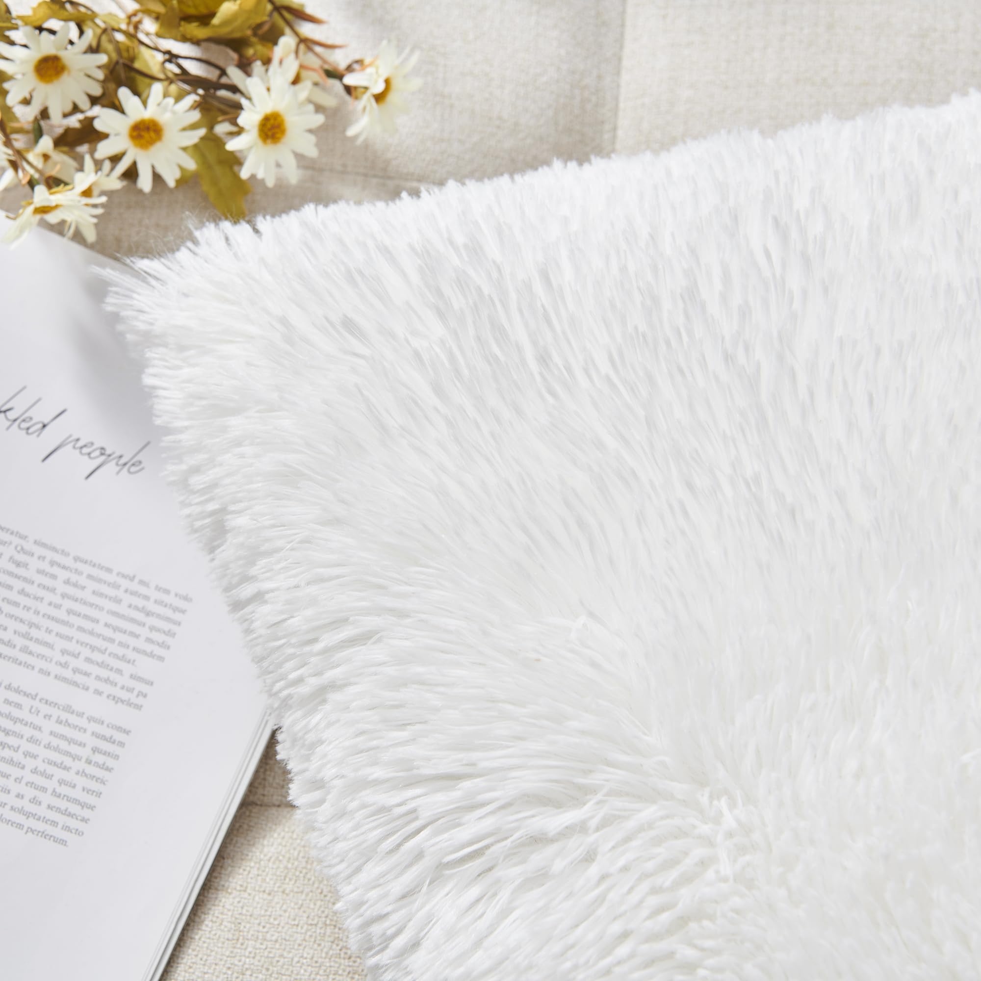 Luxury Soft Faux Fur Fleece Cu - Pillow Insert 18X18 recension och pris