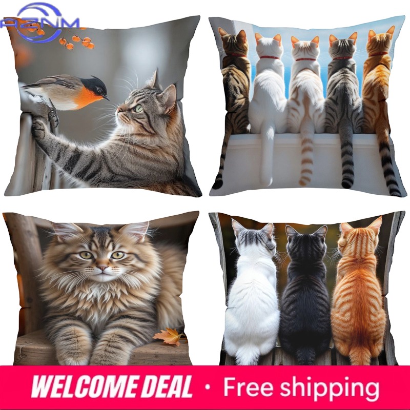 Cute Cat Pillows With Differen - Home Textiles Images recension och pris