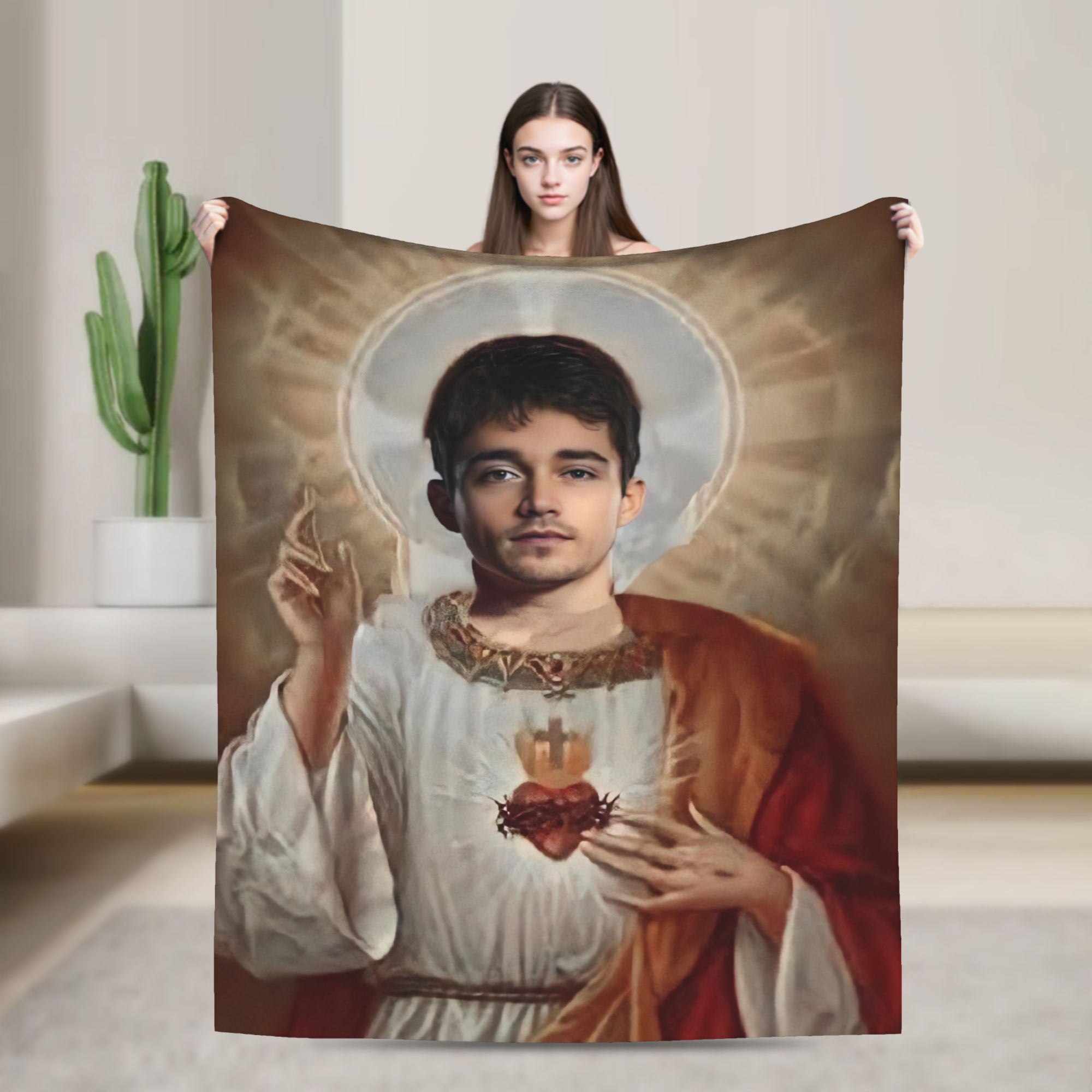 Funny image of Jesus Flannel p - Home Textiles Images recension och pris