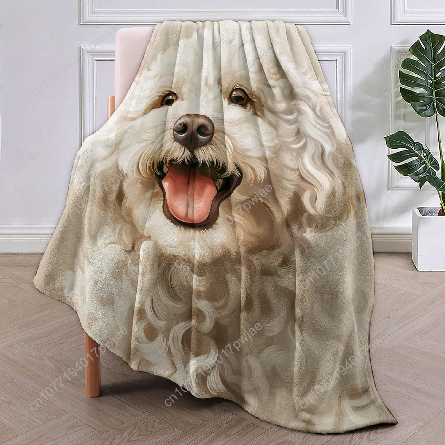 Joyful Poodle Portrait Blanket - Home Textiles Designer recension och pris