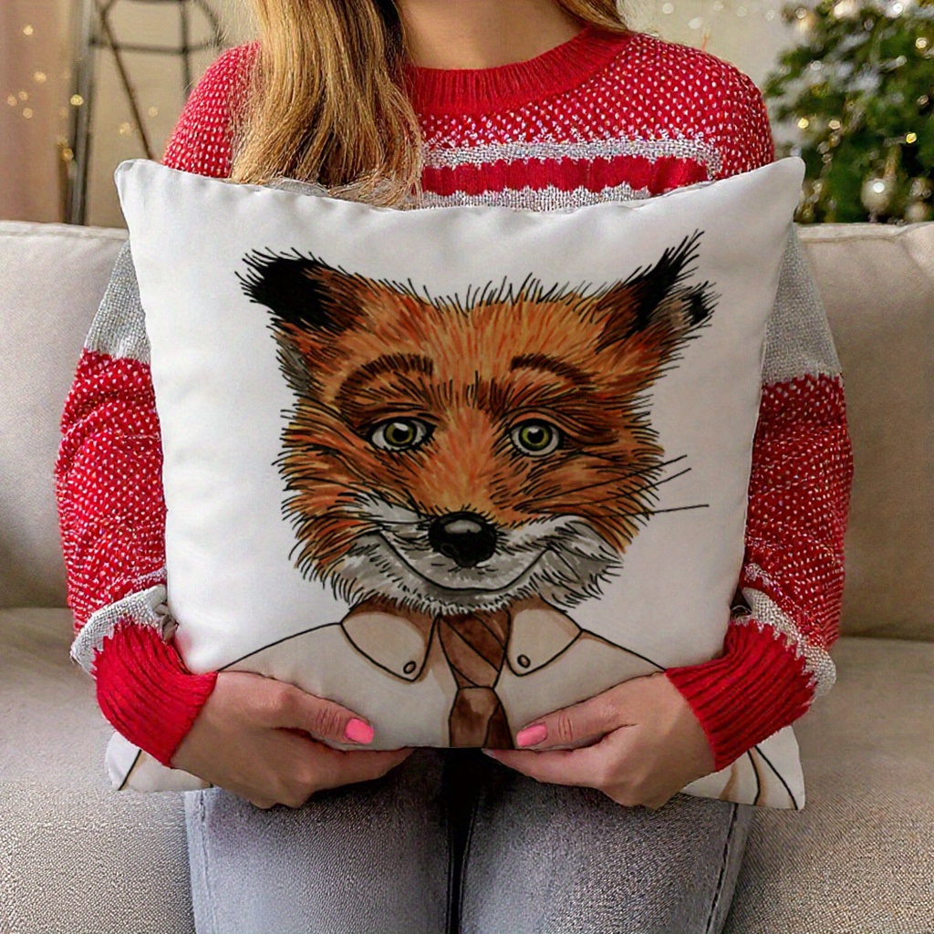 1pc Mr. Fox Pillow Cover Autum - Pillow Insert 18X18 recension och pris