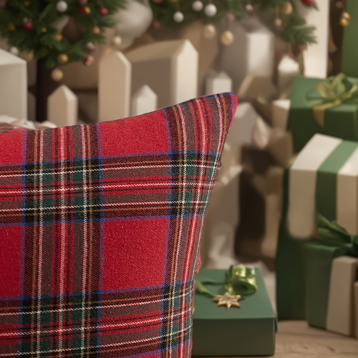 2pcs Christmas Plaid Pillow Co - Pillow Insert 18X18 recension och pris